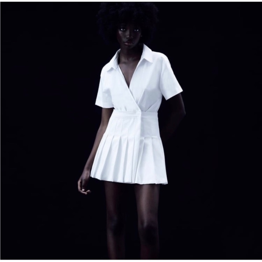 Zara - Pleated Skort Dress - size: XS
